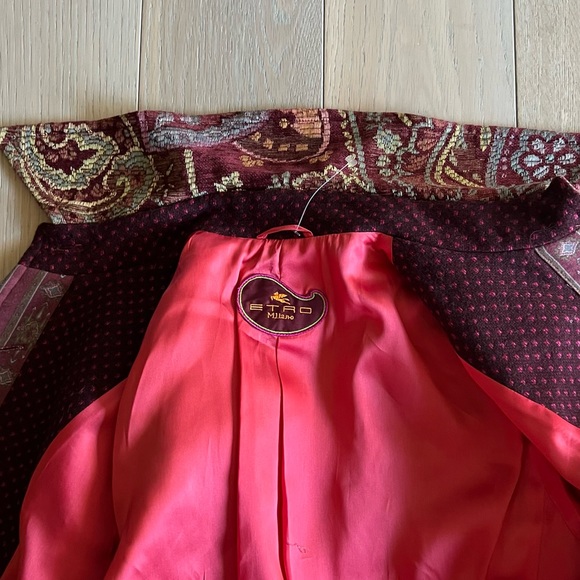 Etro Milano Burgundy Paisley Tapestry Jacket Size 42 Small - Picture 5 of 14